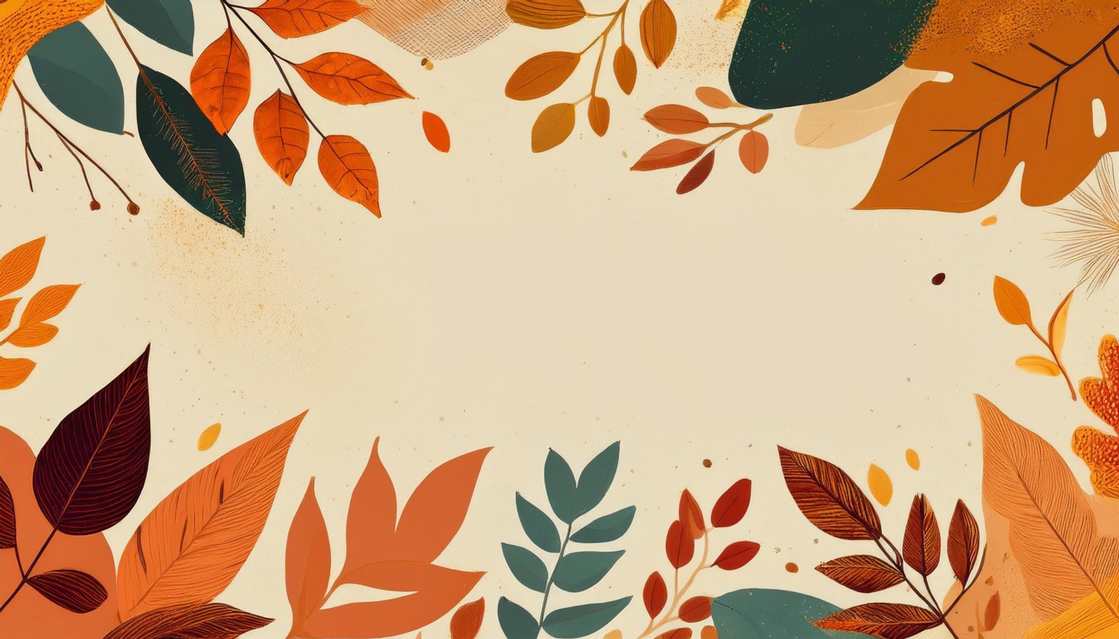 Illustration of foliage leaves Autumn banner with autumn leaves and plants. Modern autumn banner in warm colors 3